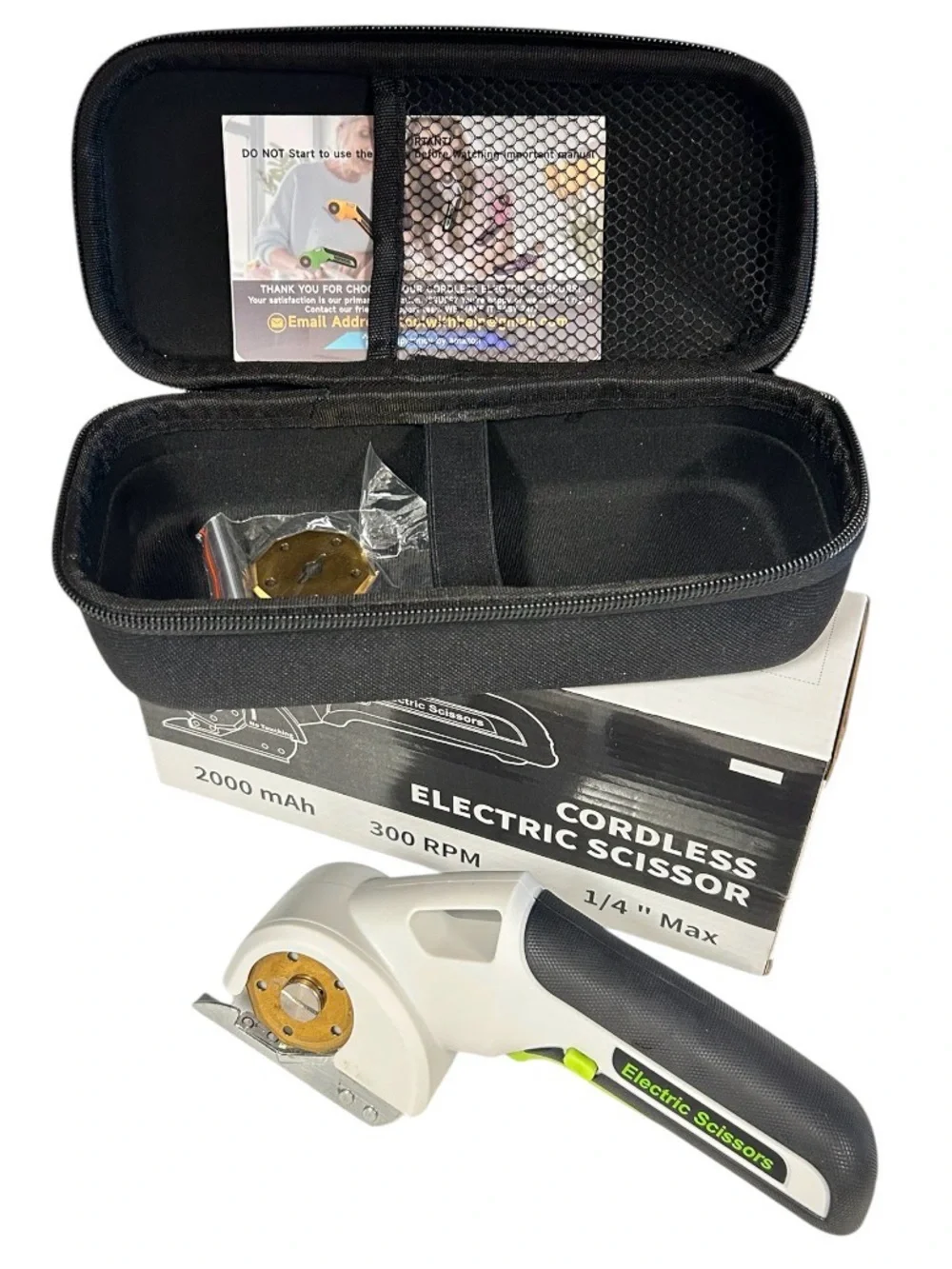 NWT 4V Cordless Electric Scissors Cutter - White and Gold